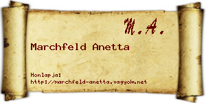 Marchfeld Anetta névjegykártya